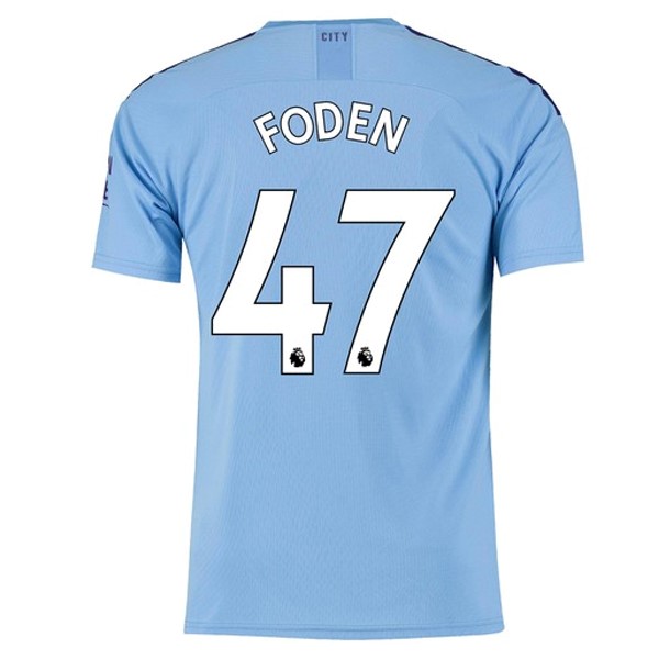 Camiseta Manchester City NO.47 Foden 1ª 2019/20 Azul